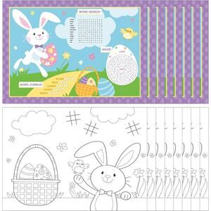 Spring Easter Activity Sheets for Kids Coloring Activity Party Game Pack for 8